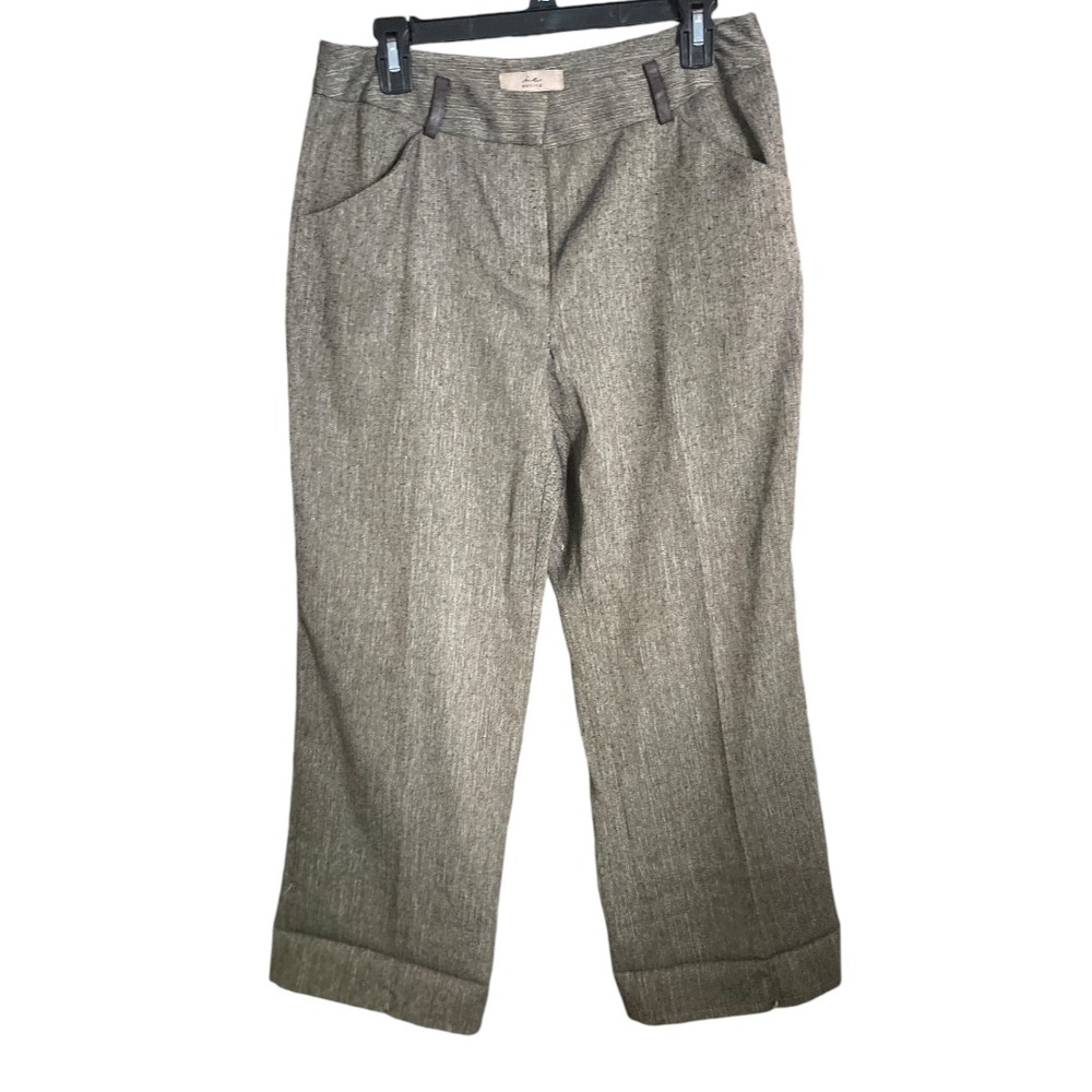 I.E. Petite Brown Heathered Cropped‎ Trousers 10p